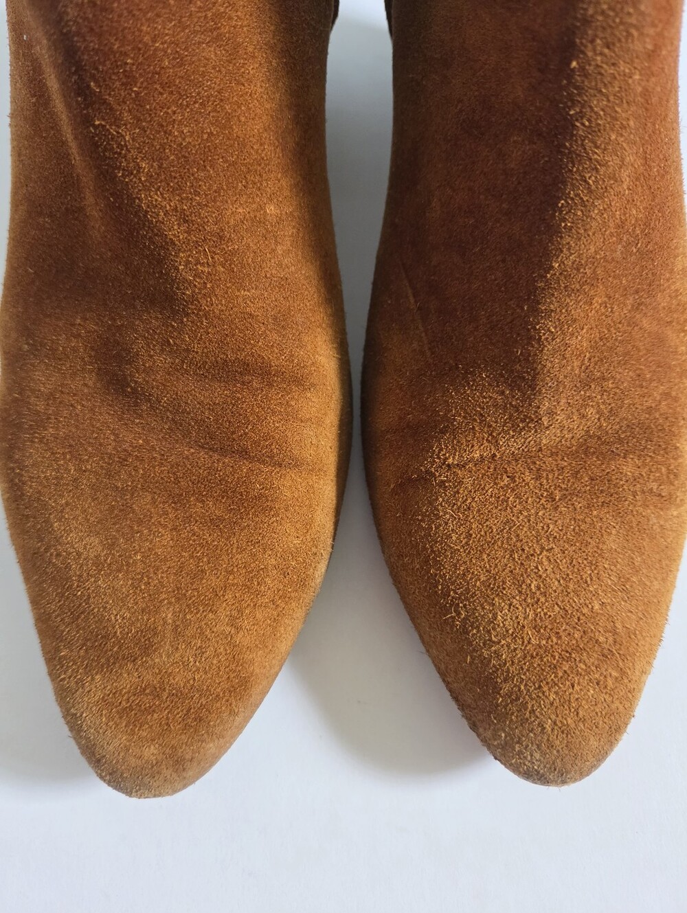 Vince brown suede leather sole low heel pointed toe ankle booties sz 8 - Picture 3 of 8